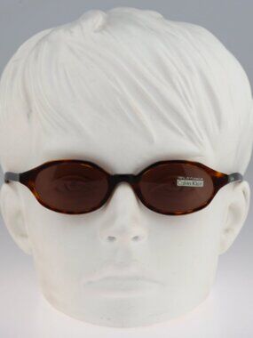 Calvin Klein 733S 054 Vintage 90s Tortoise Small Oval Sunglasses